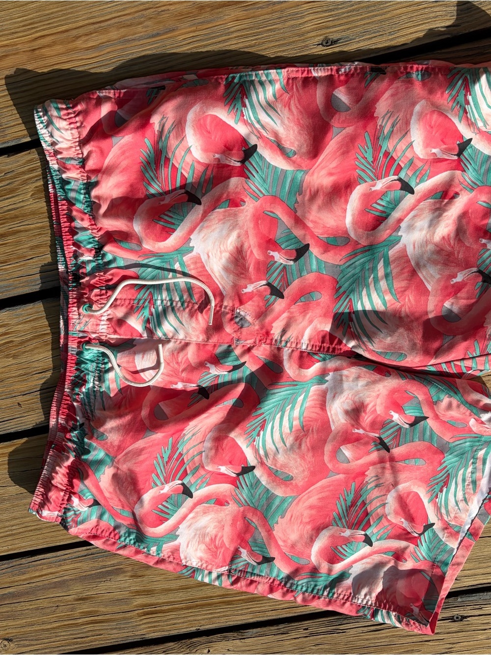 Old Navy Pink Flamingo Print swim Shorts large